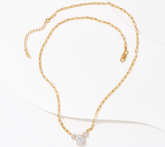 Diamonique 35th Anniversary Gold-Over SS 135 Facet 3-Stone Oval Centered Necklace